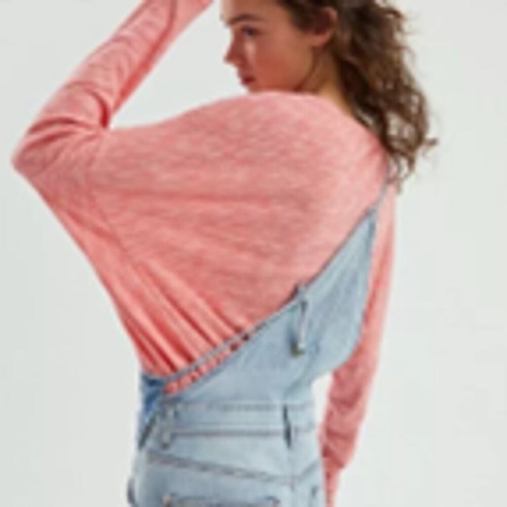 Anthropologie Damiana Pullover Sweater Slouchy Boho Cotton Coral Women's Medium - Picture 3 of 14